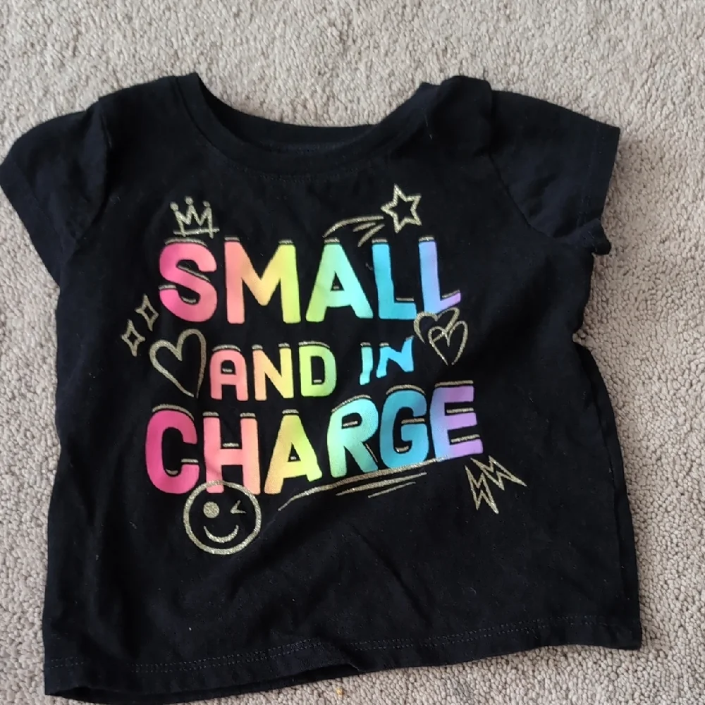 The Children's Place Black Short Sleeve Tee with Colorful Graphics
